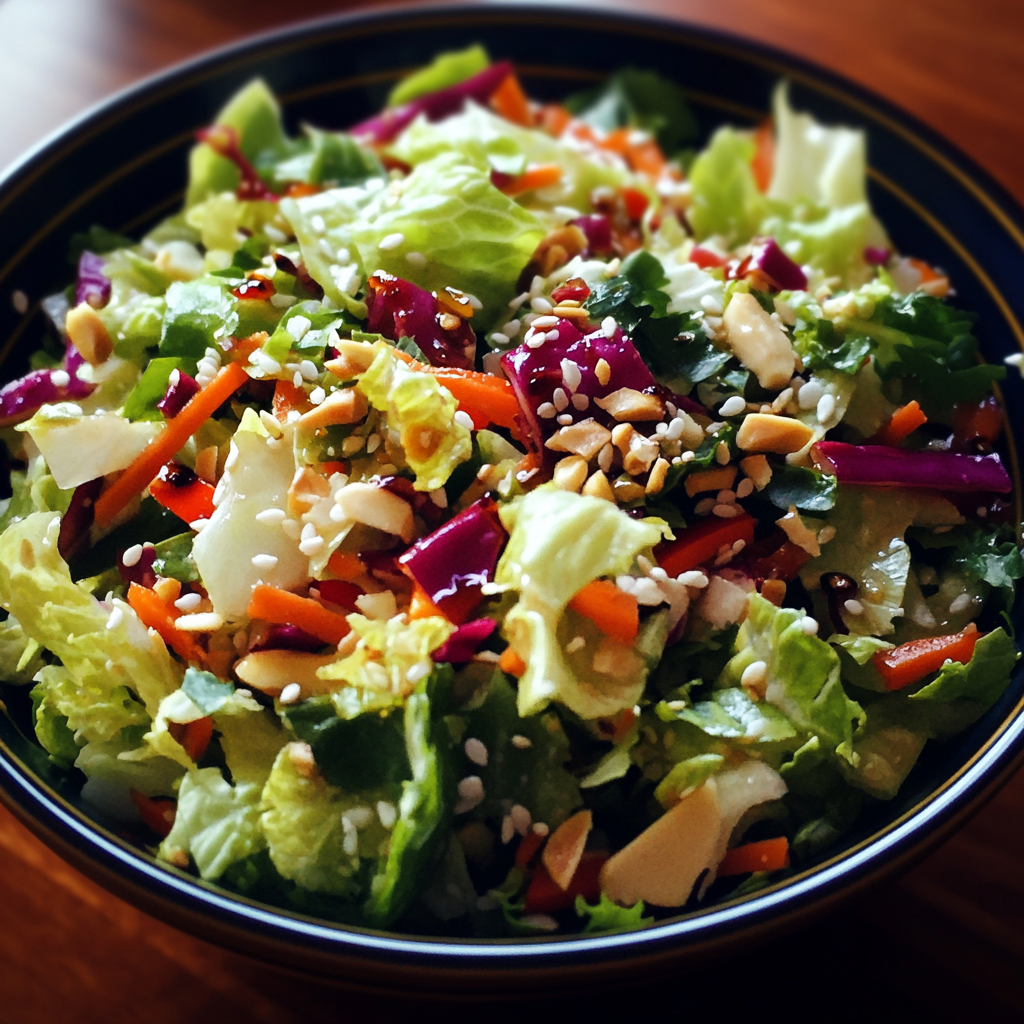 Crunchy Chopped Salad with Sesame Ginger Dressing delights!