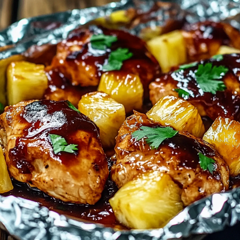 Hawaiian BBQ Chicken and Pineapple Foil Packets: Easy Recipe!