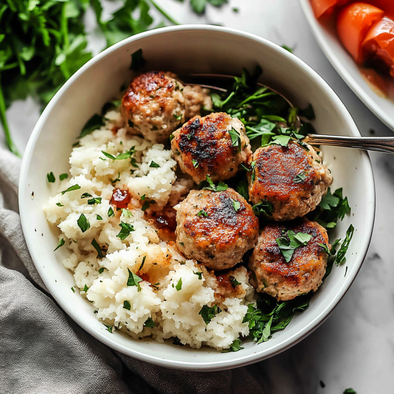Mediterranean Chicken Meatball Bowls: A Flavorful Delight!