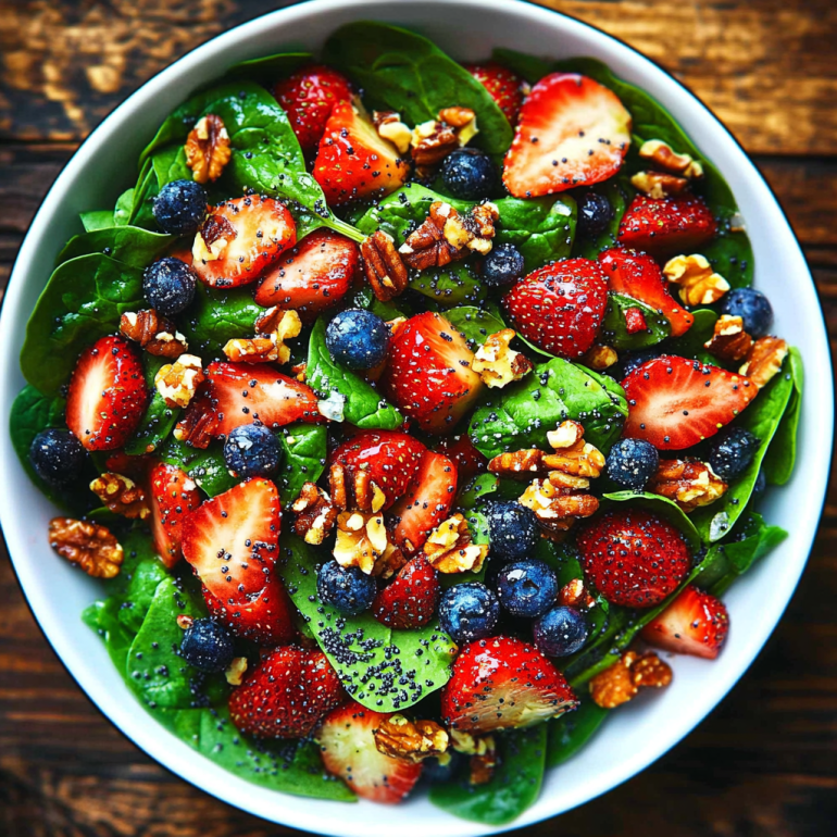 Strawberry Spinach Salad with Poppy Seed Dressing: Taste Delight