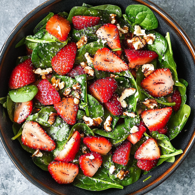 Strawberry Spinach Salad with Poppy Seed Dressing: Delightful Refreshment!