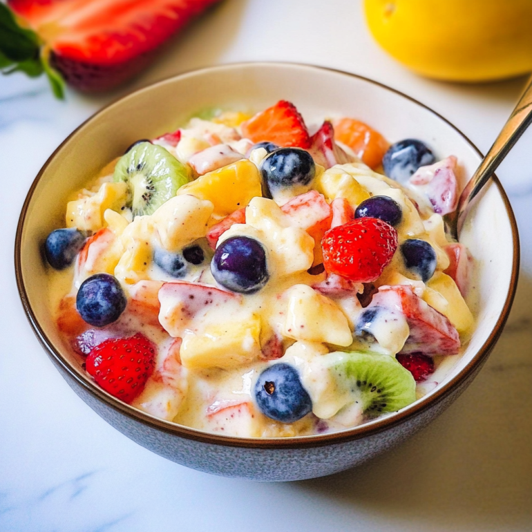 Tropical Fruit Salad with Sweetened Condensed Milk delights!