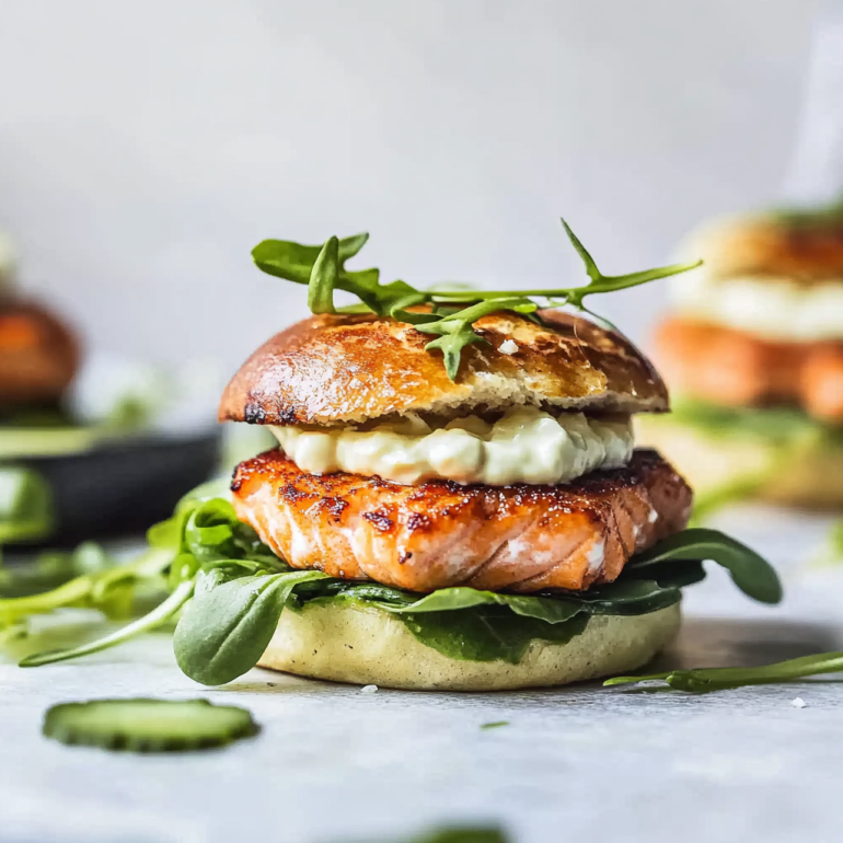 Pan-Seared Salmon Burgers with Garlic Aioli Delight You!