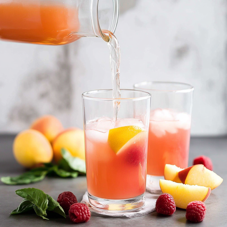 Refreshing Raspberry Peach Lemonade: Sip Pure Bliss
