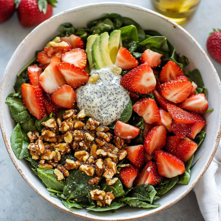 “Discover Strawberry Spinach Salad with Poppy Seed Dressing!”