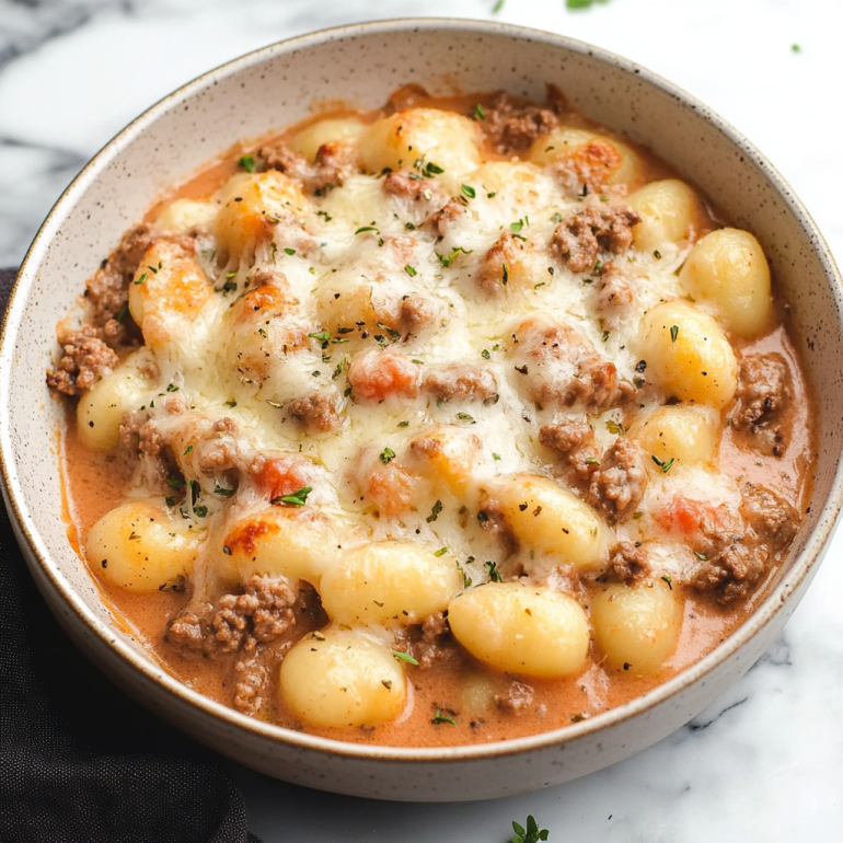 Cheesy Ground Beef Gnocchi Bake that Everyone Will Love!