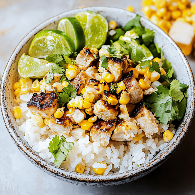 Street Corn Chicken Rice Bowl: A Flavorful Delight!