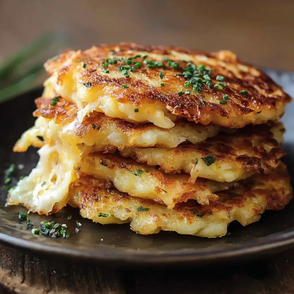 Cheesy Potato Onion Pancakes are a tasty delight!