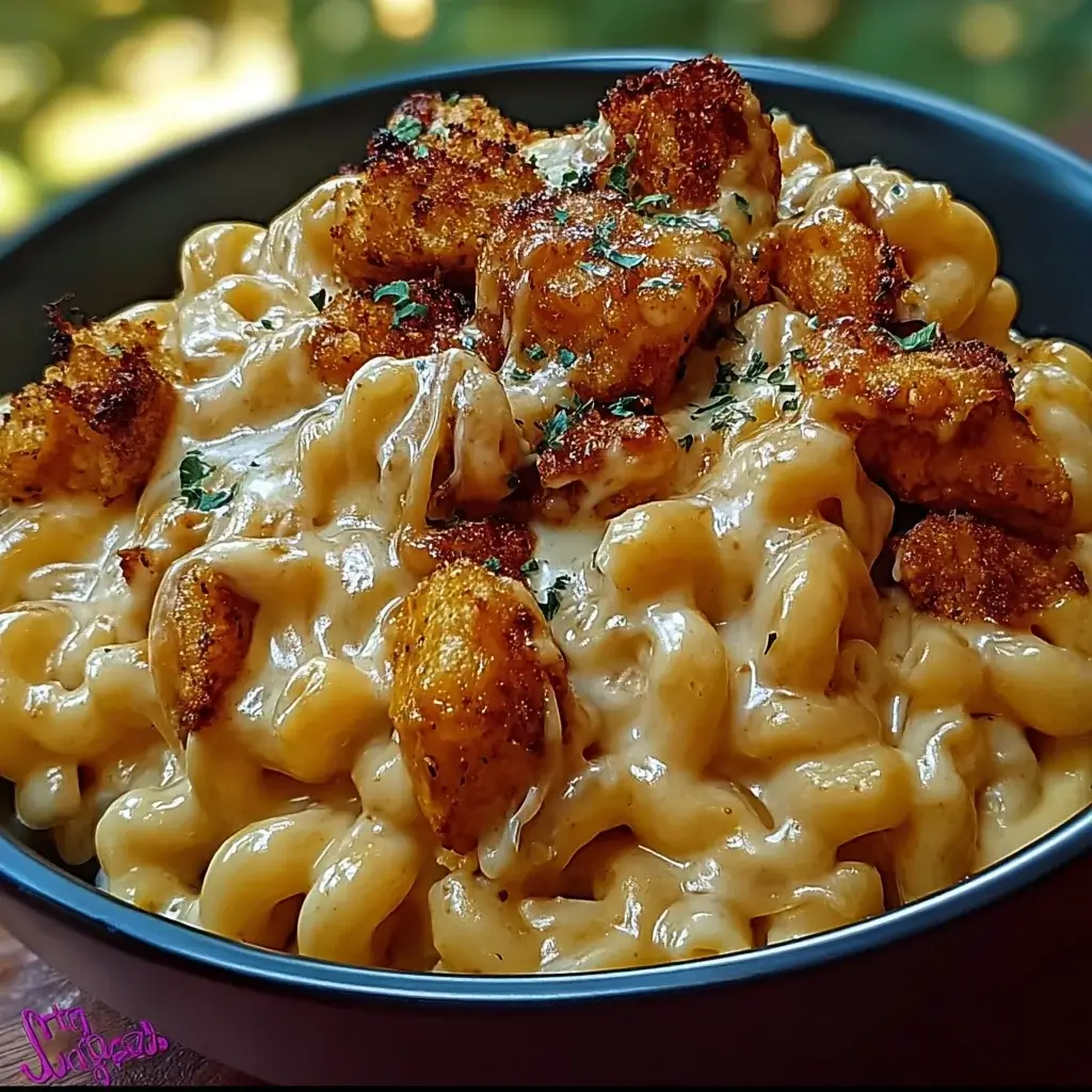 Creamy Honey Pepper Chicken Mac and Cheese Delight awaits you!