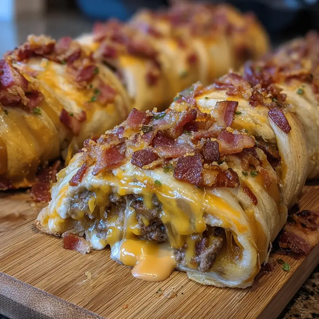 Garlic Butter Bacon Cheeseburger Roll-Ups: A Delicious Treat!