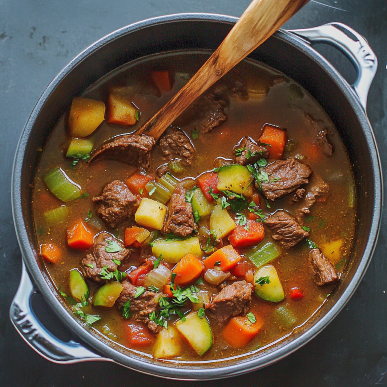 Hearty Vegetable Beef Soup: A Comforting Delight Awaiting!