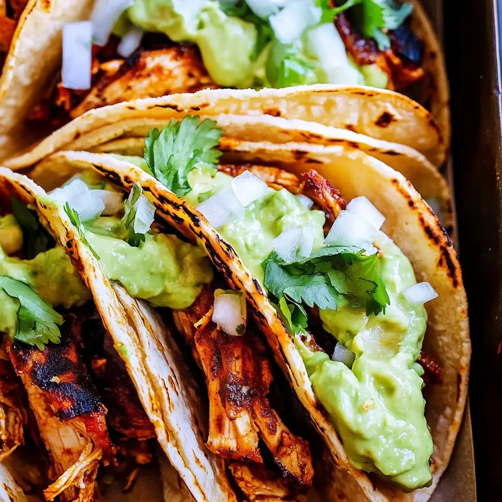 Spicy Chicken Tacos with Avocado Lime Crema are a must-try!
