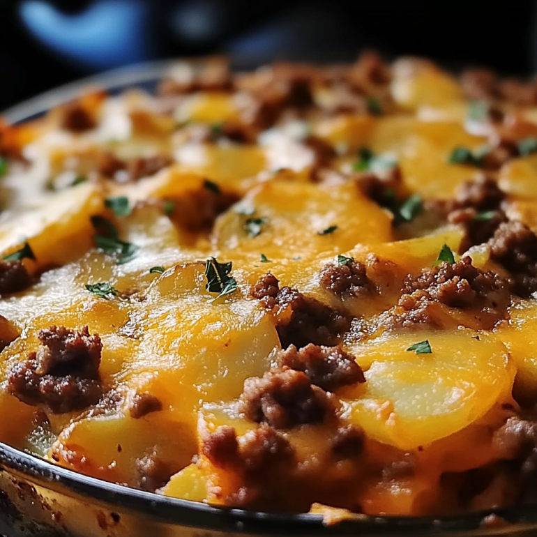 Cheesy Hamburger Potato Casserole: A Comforting Delight!