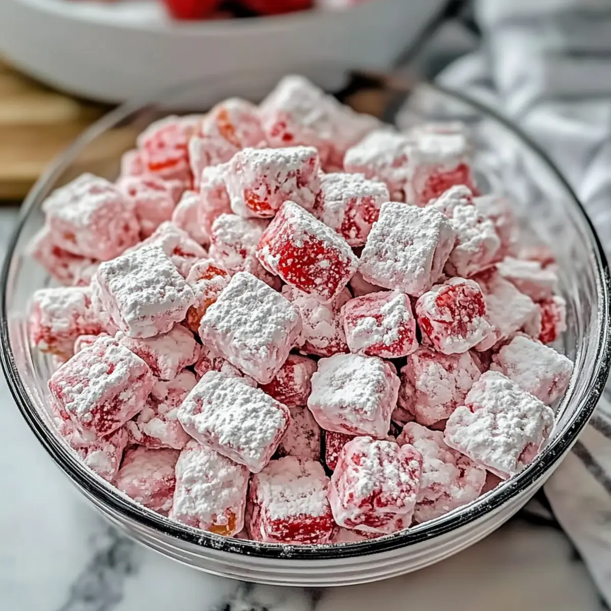 Sweet Strawberry Shortcake Puppy Chow for Summer Fun