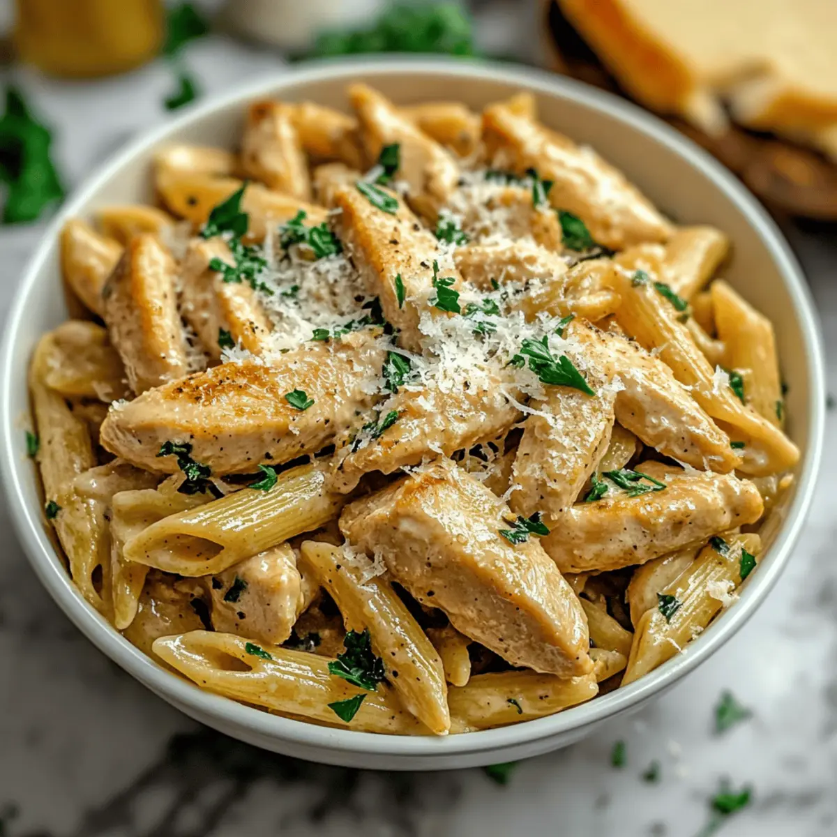 Deliciously Light Garlic Parmesan Chicken Pasta You'll Love