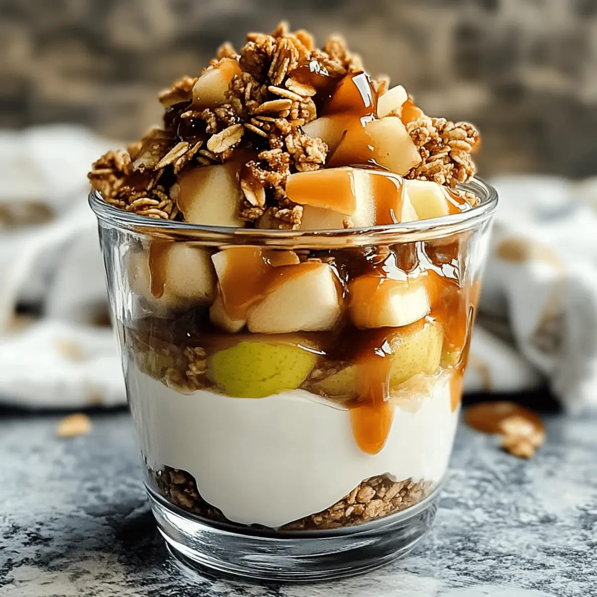 Irresistible Caramel Apple Crisp Yogurt Parfait Delight