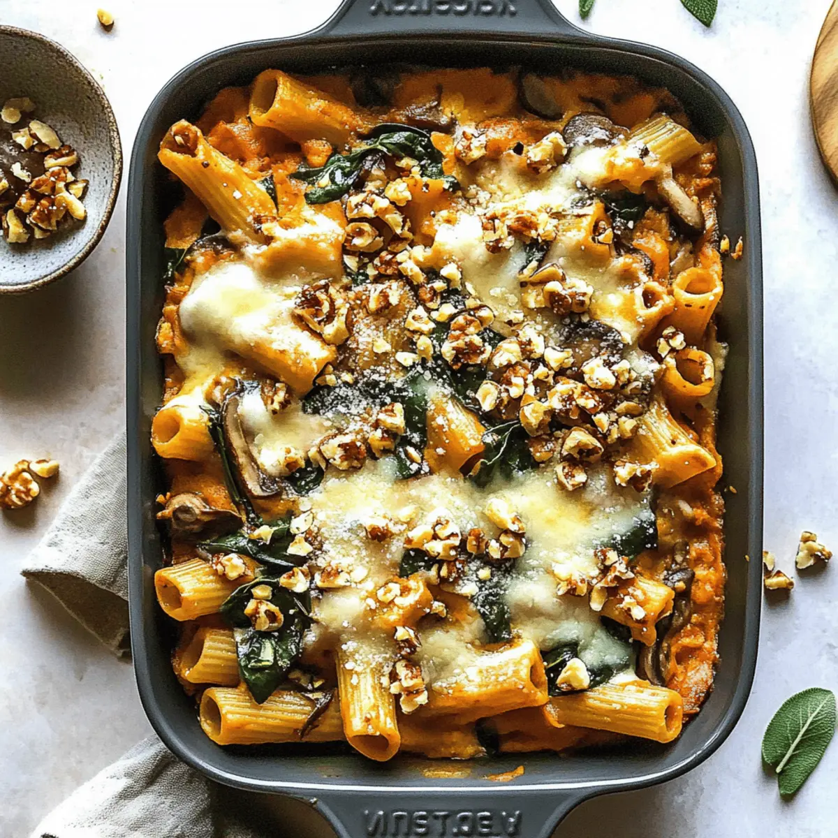 Cozy Pasta Bake with Pumpkin Tomato Sauce for Fall Vibes