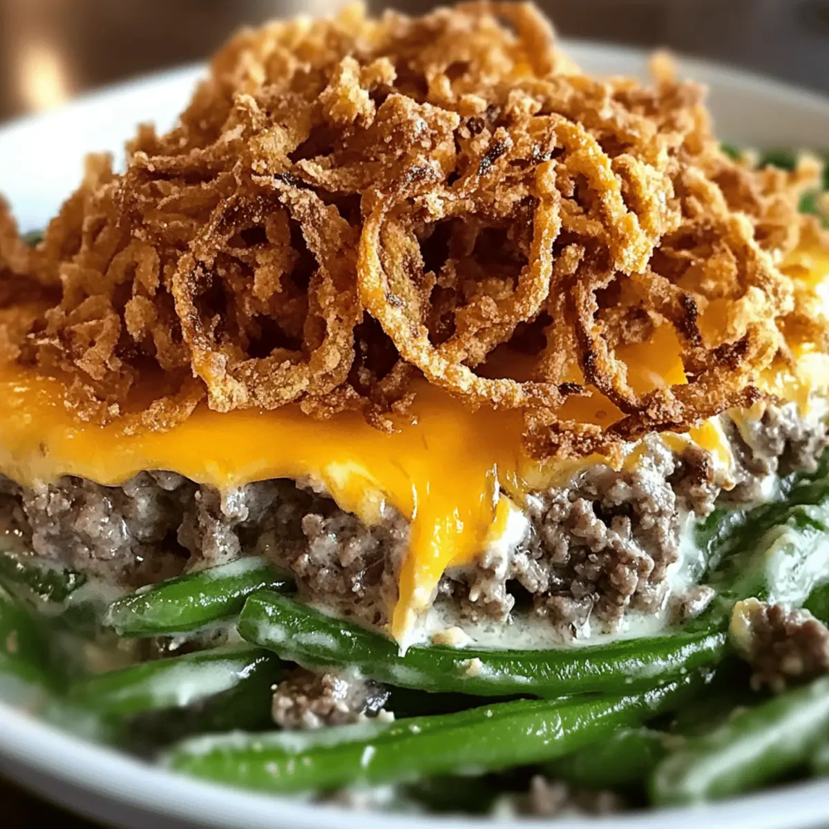 Cheesy Hamburger Green Bean Casserole for Cozy Family Dinners