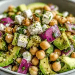 Chickpea Feta Avocado Salad