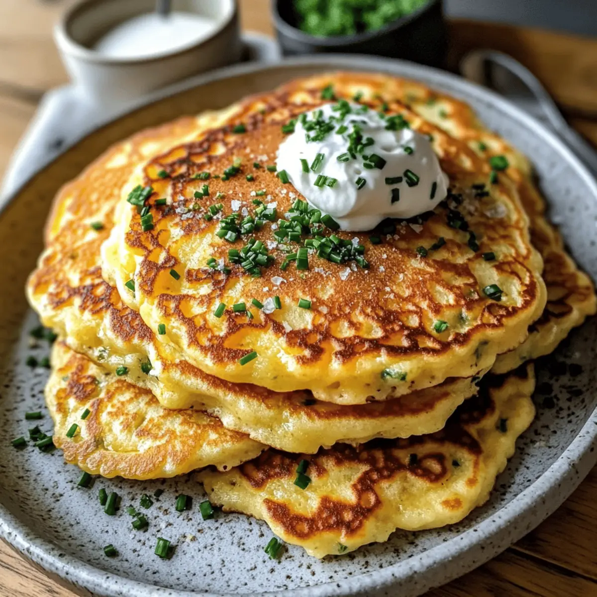 Savory Cheese & Chive Pancakes for a Cozy Brunch Delight