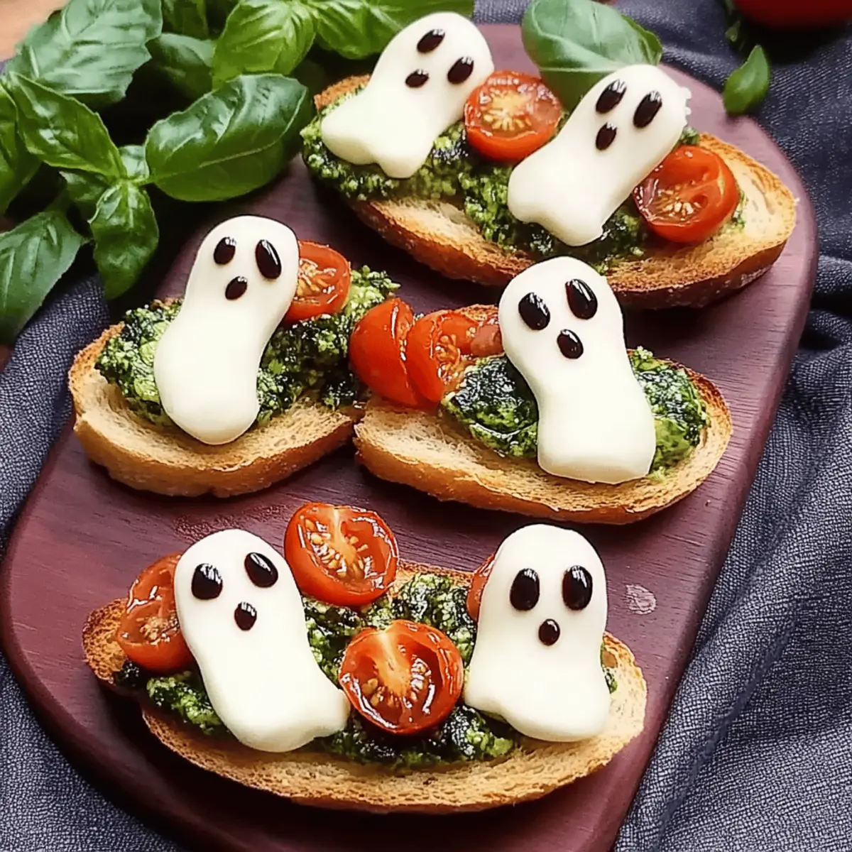 Caprese Crostini Ghosts for a Spooky Halloween Treat