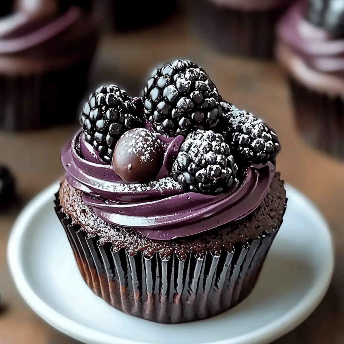 Indulge in Dark Chocolate Blackberry Cupcakes Bliss