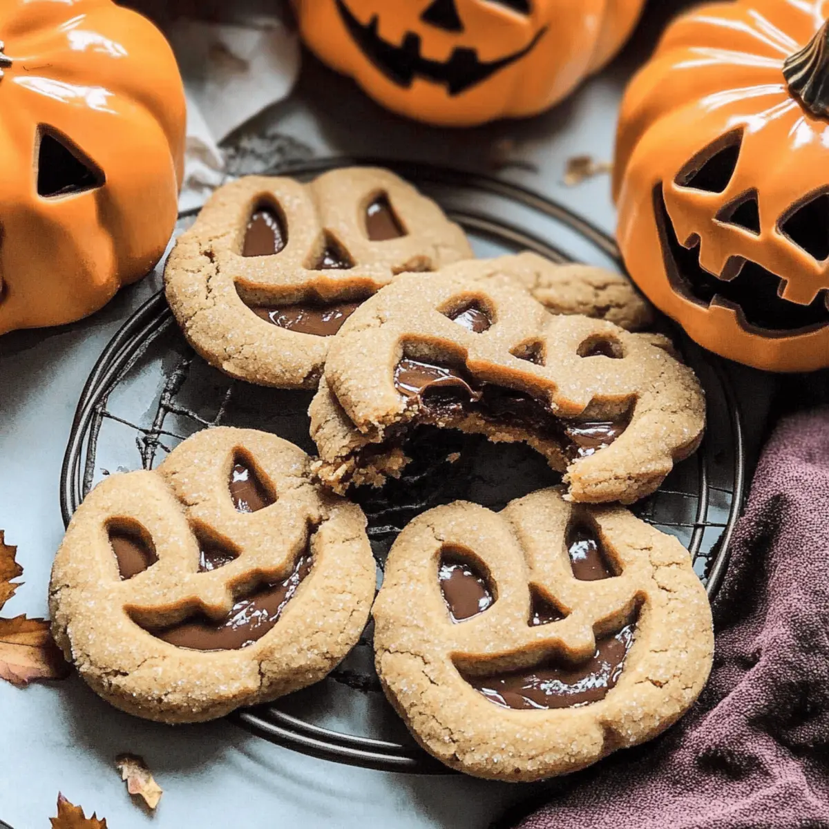 Milk Chocolate Stuffed Jack-O’-Lantern Cookies for Halloween Fun
