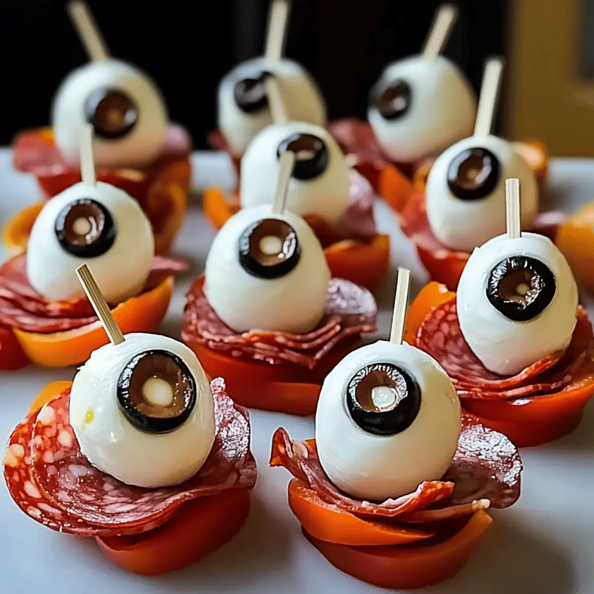 Spooky Salami Mozzarella Eyeballs for a Fun Halloween Feast