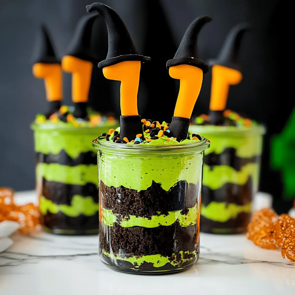Witches' Brew Halloween Cake Jars: A Spooky Delight for Fall