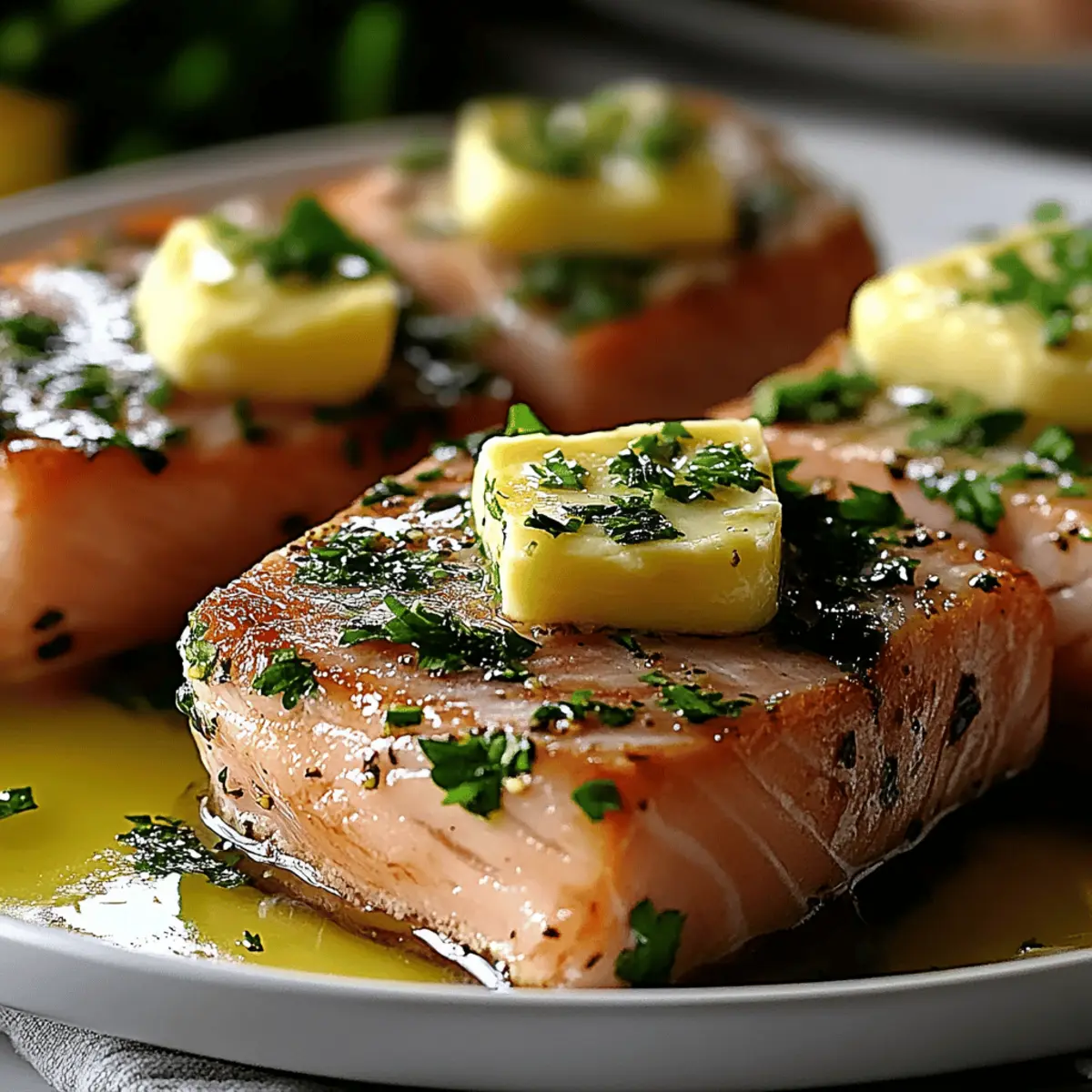 Succulent Seared Tuna Steaks with Garlic Herb Butter Bliss