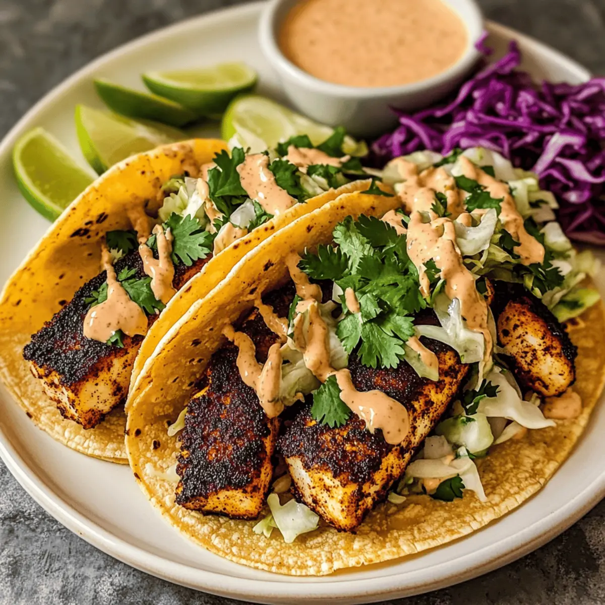 Delicious Blackened Fish Tacos with Custom Toppings Bliss