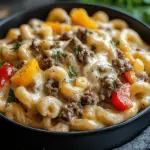 Creamy Philly Cheesesteak Mac & Cheese