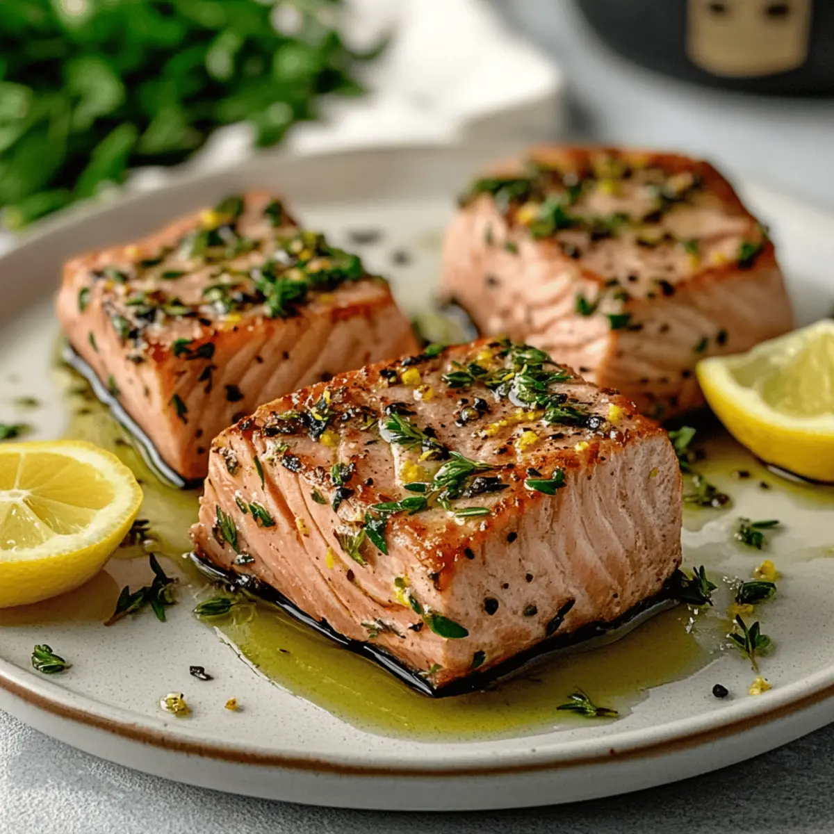 Savory Air-Fried Tuna Steak with Zesty Herb Magic