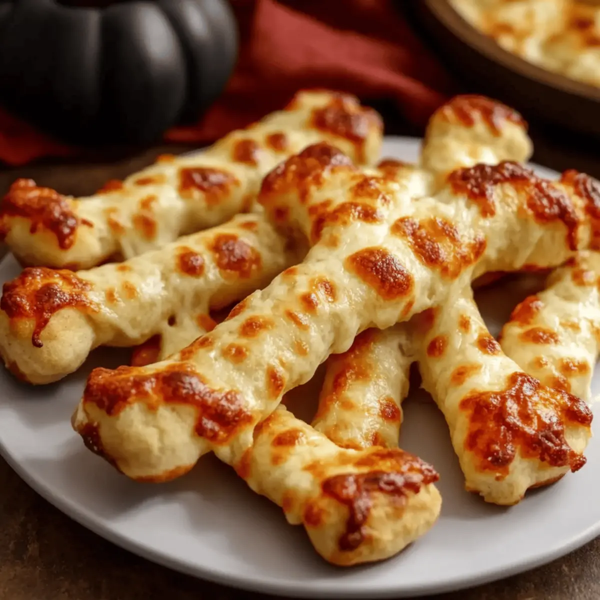 Cheesy Halloween Breadstick Bones for Fun Spooky Snacking
