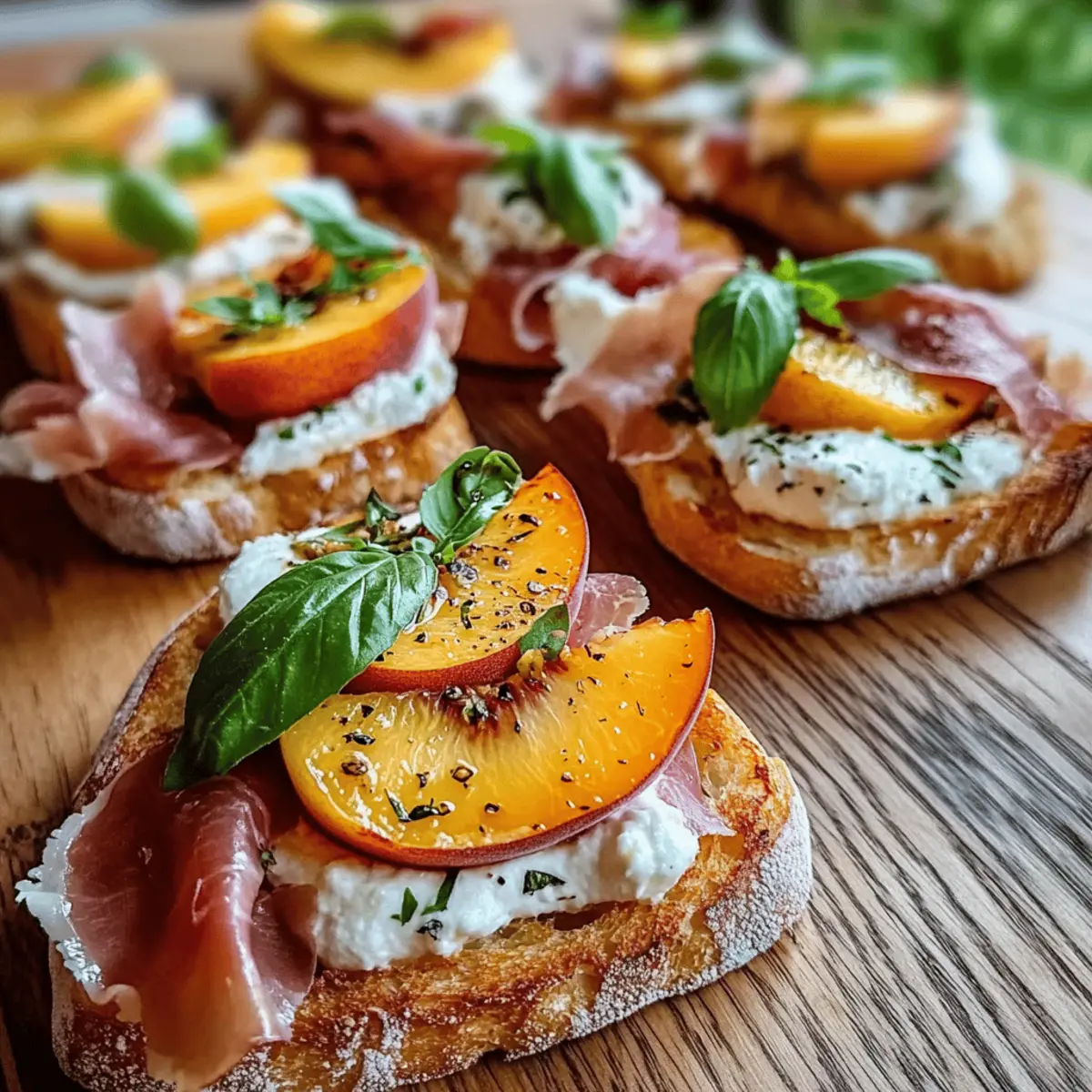 Cheesy Burrata Crostini with Sweet Peaches for Summer Bliss