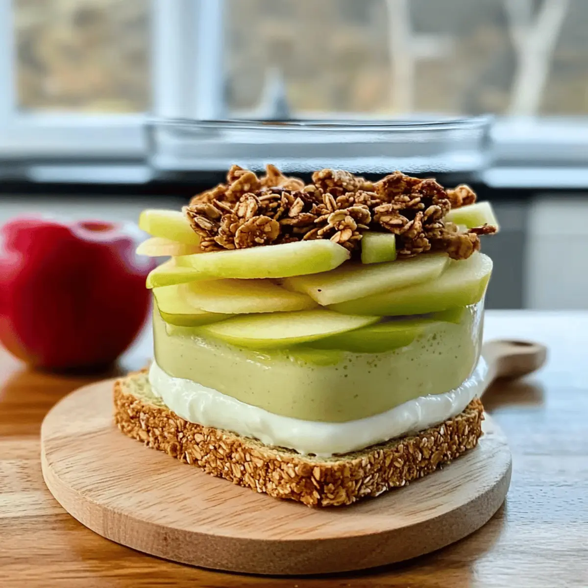 Crunchy Apple Sandwich with Granola & Yogurt Snack Delight