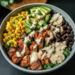 Chicken Bowl with Black Beans, Corn, & Creamy Sauce