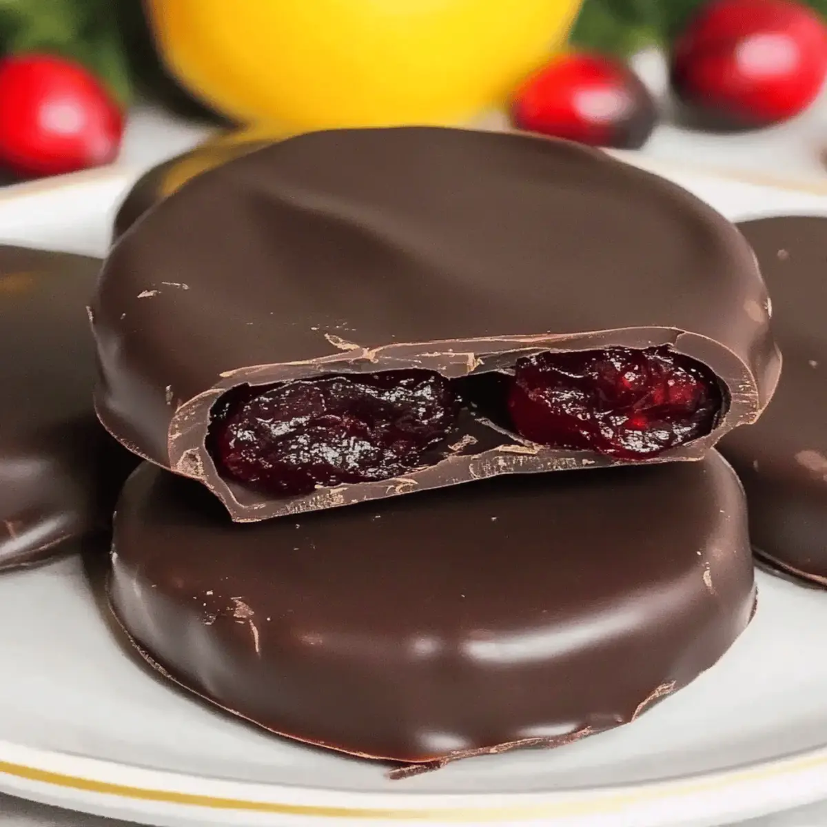Chocolate Covered Cranberry Sauce Bites for Festive Fun