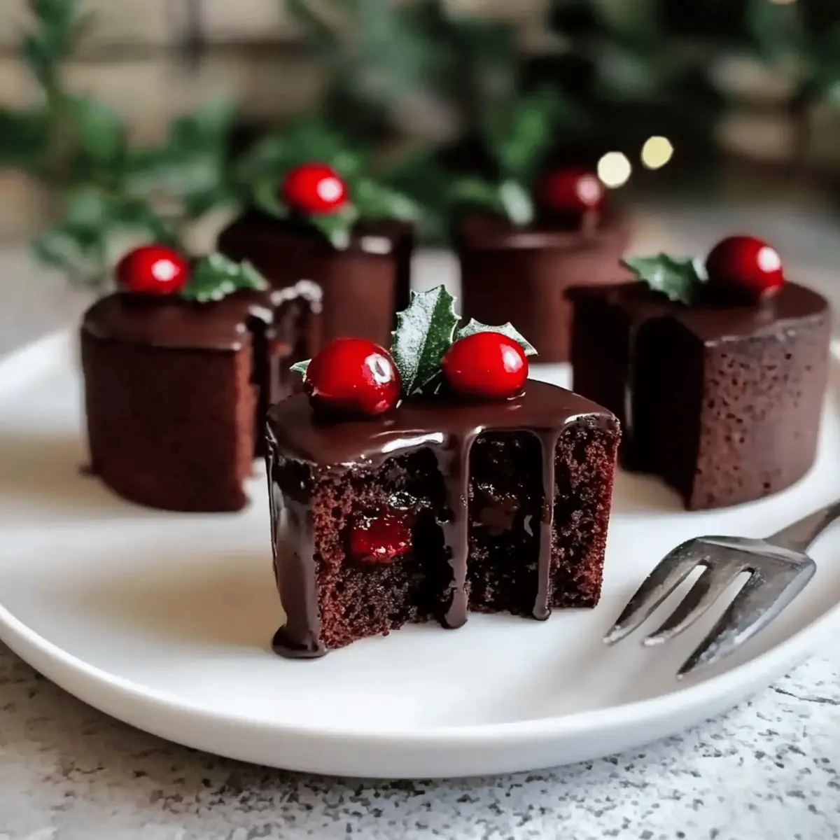 Delicious Chocolate Cranberry Christmas Mini Cakes to Delight