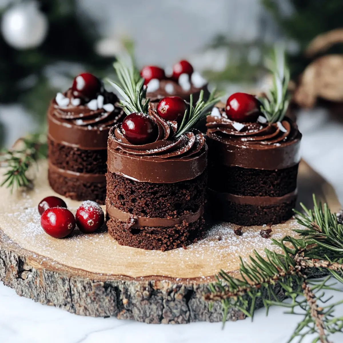Delicious Chocolate Gingerbread Mini Cakes for Festive Joy