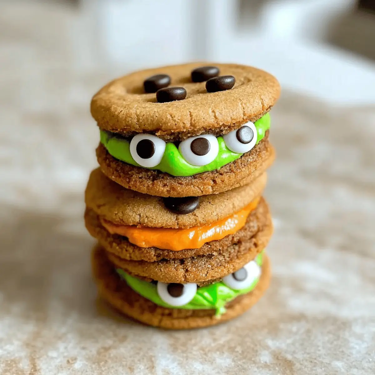 Cute Monster Sandwich Cookies: No-Bake Halloween Fun