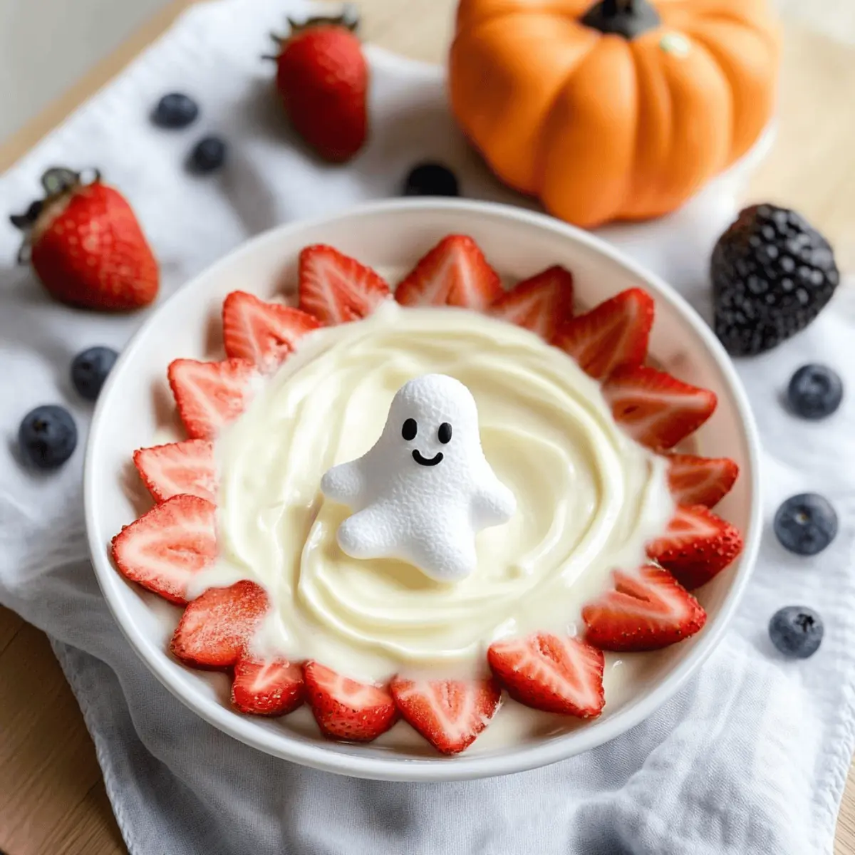 Spooktacular Ghostly Greek Yogurt Fruit Dip for Halloween Fun