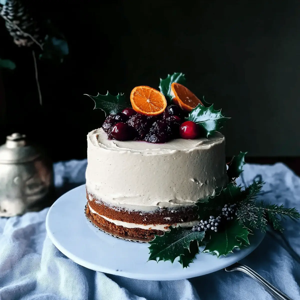 Delicious Gingerbread Layer Cake with Cranberry Chia Jam