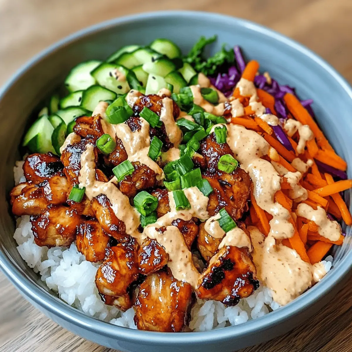 Korean BBQ Chicken Bowls with Gochujang Cream Sauce Made Easy