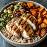 Maple Dijon Chicken & Roasted Sweet Potato Bowls
