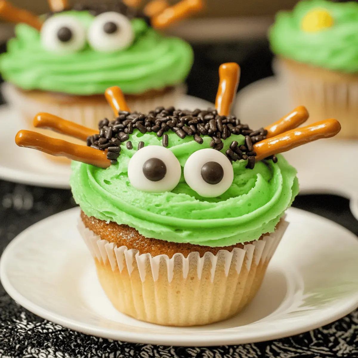 Spooky Monster Cupcakes with Creamy Pumpkin Spice Frosting