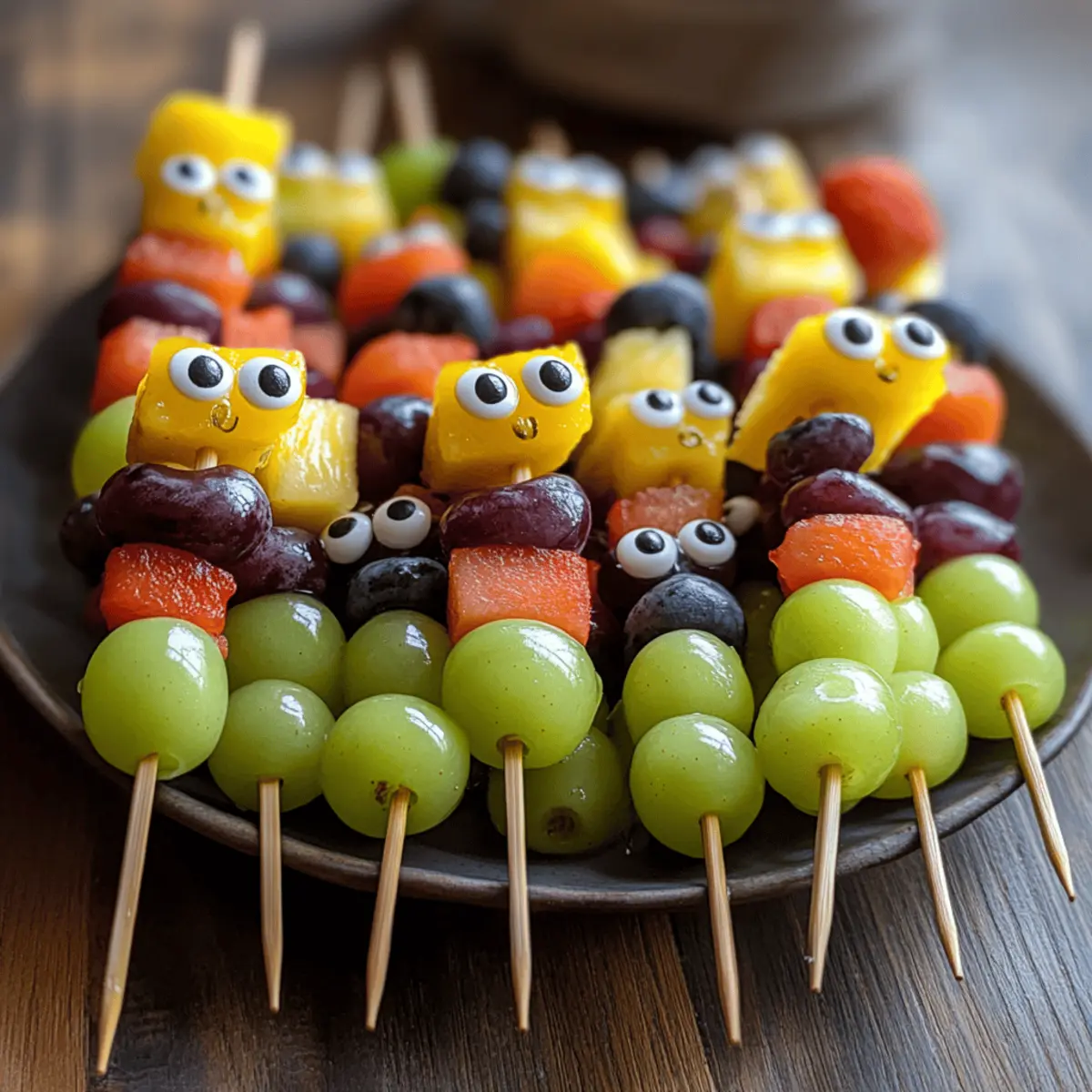 Halloween Monster Fruit Skewers That Kids Will Love