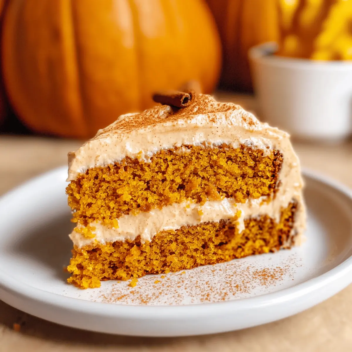 Delicious Pumpkin Cake with Cinnamon Cream Cheese Frosting