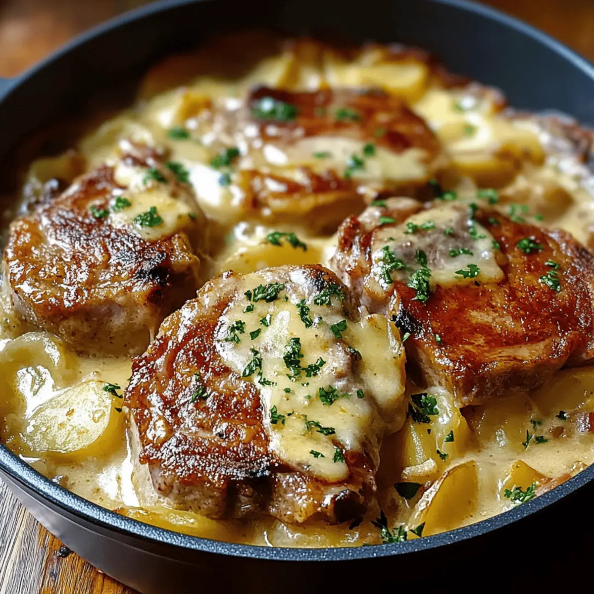 Smothered Pork Chop and Scalloped Potato Casserole Delight