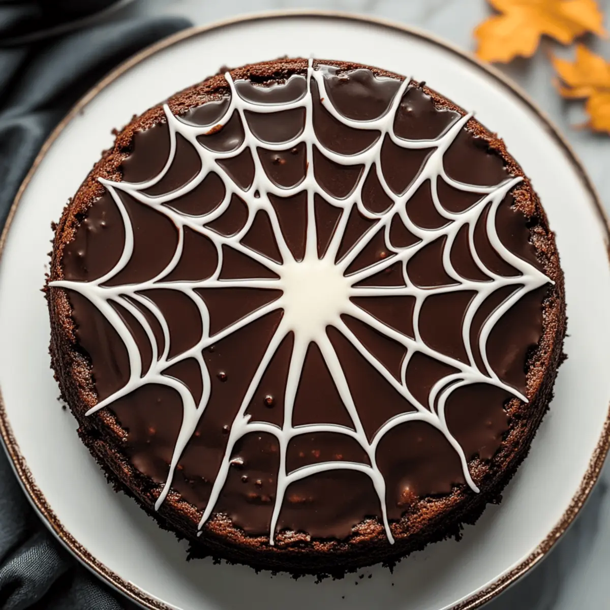 Irresistible Spiderweb Chocolate Cake for Spooky Celebrations